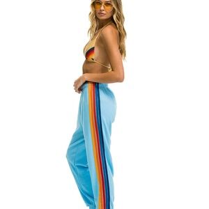 Aviator Nation: Women's 5 Stripe Sweatpants Sky